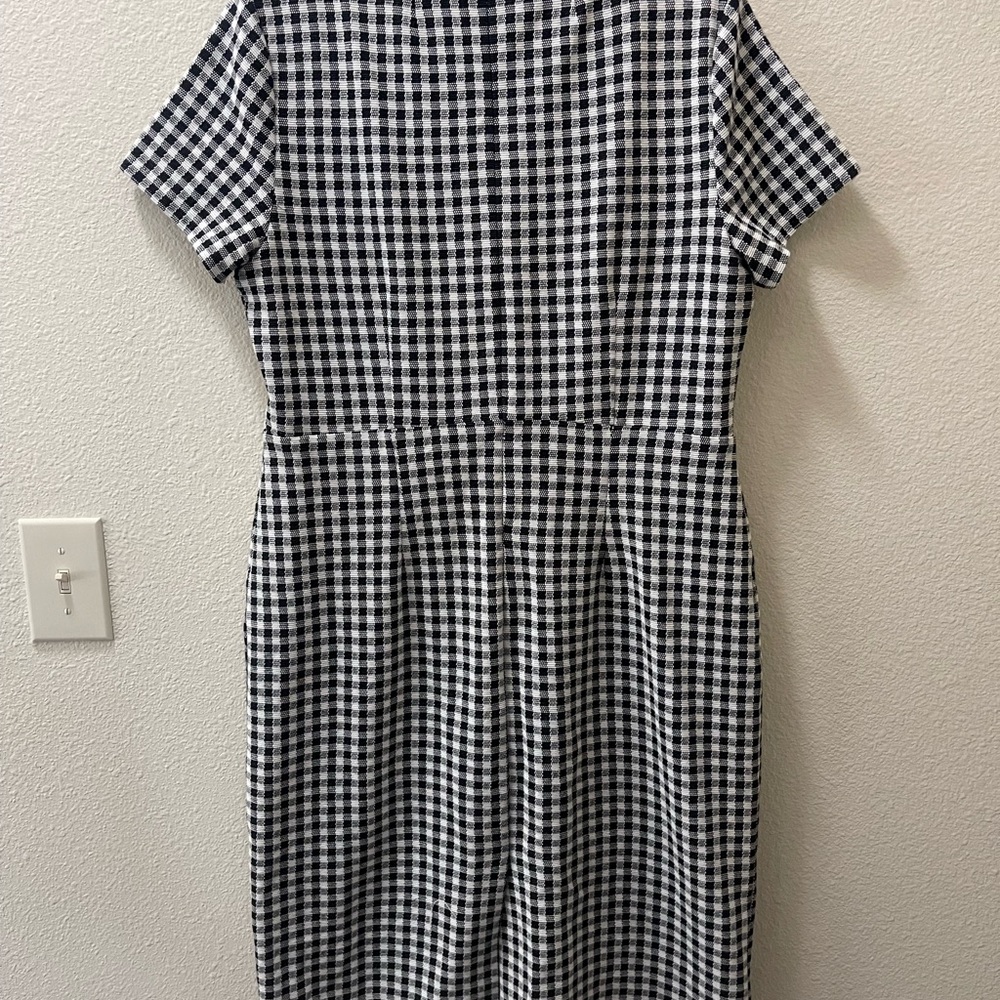 Ann Taylor Black and White Gingham Midi Dress - Picture 3 of 3